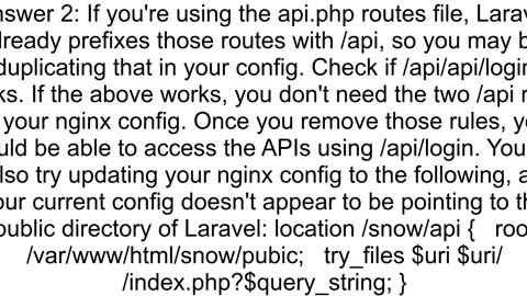 404 not found on Laravel API routes using nginx