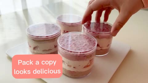 Strawberry cream Crisp Cups recipe | easy cake recipe