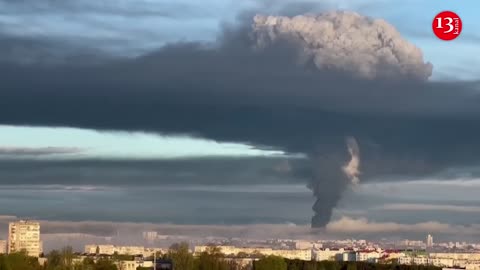 Thick smoke rises above Crimean city after alleged drone attack
