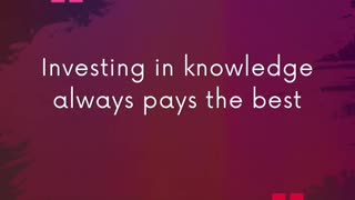 📕 Investing in knowledge - Motivational Quote