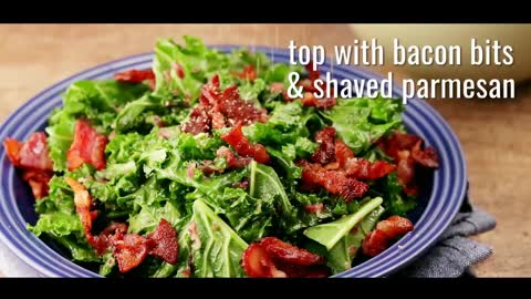 Easy Keto Meal – Warm Keto Kale Salad in Bacon Vinaigrette