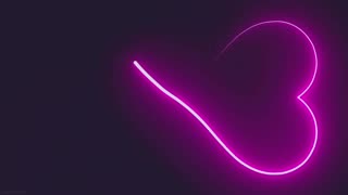 489. Romantic Ambience🤗Neon Love Hearts Lines 4k Night Video Background