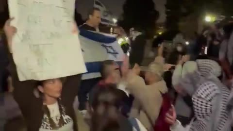 Young Native Americans arrive at the UCLA against HAMAS