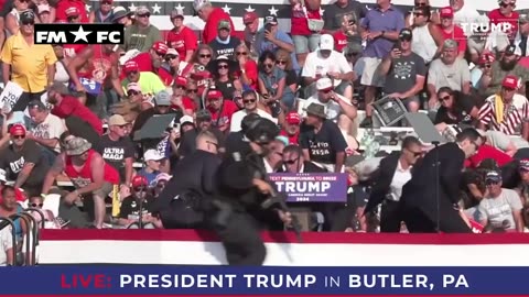 Moment Donald Trump is shot at during rally in Butler