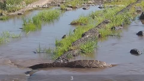 LION,HYENA AND PHYTON LIKE TO HUNT AND EAT INTESTINE OF HYENAS