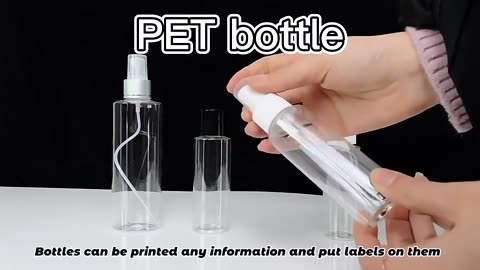 Custom Luxury White Black Spray Pump Lotion Empty Cosmetic Packaging Bottles Boston Round Pet Bottle