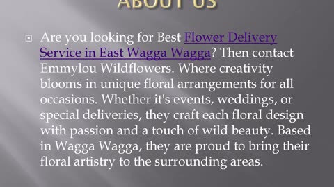 Best Flower Delivery Service in East Wagga Wagga