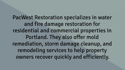 portland water damage restoration company