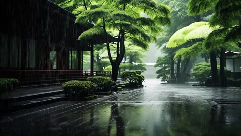 Zen Rain Sound Tranquil Image for meditation, relaxation of body and mind