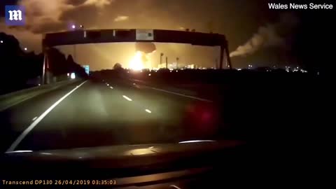 Dash cam footage captures moment of explosion at Tata Steel factory