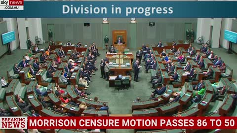Censure motion against Scott Morrison passes