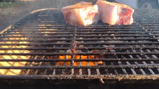 Grilling some pork chops