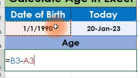 How to calculate age in MS Excel