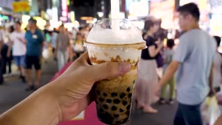 Taiwanese Brown Sugar Bubble Milk Tea - Taiwan street food