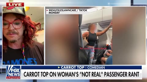 Carrot Top on woman’s not real Person on plane