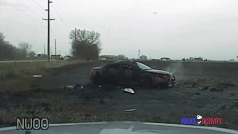 High Speed Police Chase Ends In Rollover Crash