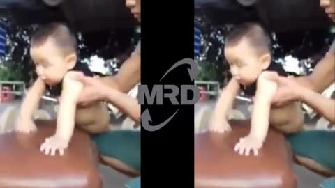 Funny Baby Massage | Massage baby by dad! He love it
