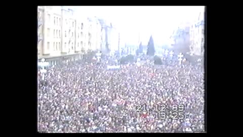 Timișoara 21 dec 1989. Noi sîntem făuritorii bunurilor materiale! Noi sîntem poporul care trudește!