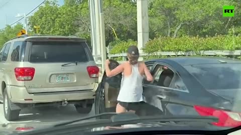 Road rage driver accidentally runs herself over