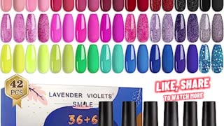 Lavender Violets 42 Pcs Gel Nail Polish Kit