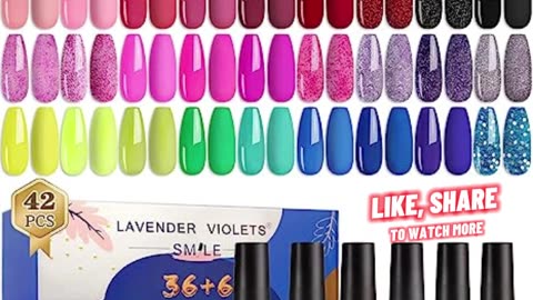 Lavender Violets 42 Pcs Gel Nail Polish Kit