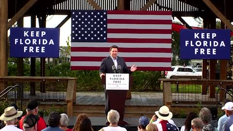 Governor DeSantis Speaks at Keep Florida Free Pit Stop in Pasco County