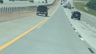Out of Control Pickup Truck Spins Out on Highway