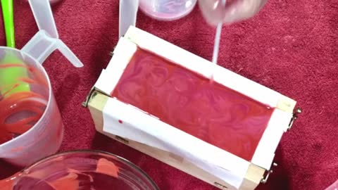 Making of A Study In Pink Cold Process Soap