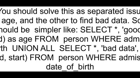 Calculate date of birth SQL DB2 and indicate bad data