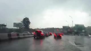 Car is Struck by Lightning Twice