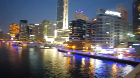 Evening walk along Dubai Marina