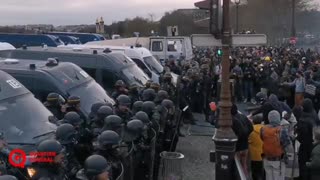 The French hit the streets en masse following Macron forcing through pension reform