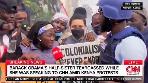 Barack Obama's half sister joined a protest at the Kenyan capital of Nairobi.