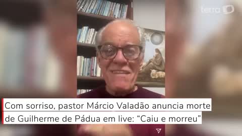 Com sorriso, pastor anuncia morte de Guilherme de Pádua em live: “Caiu e morreu”