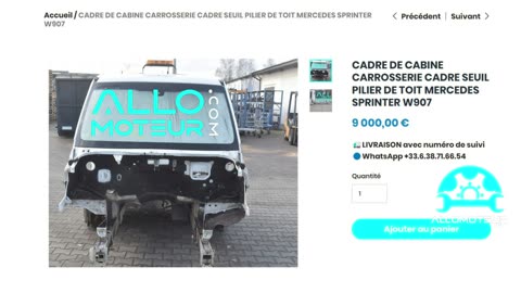 ALLOMOTEUR.COM - CADRE DE CABINE CARROSSERIE CADRE SEUIL PILIER DE TOIT MERCEDES SPRINTER W907