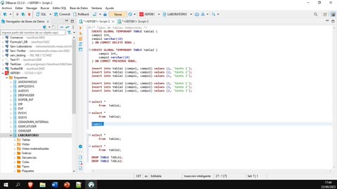 Oracle y el lenguaje PL/SQL parte 21. Tablas temporales