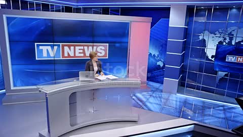 She started the evening news stock video