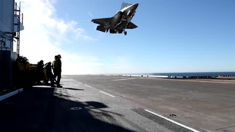 F-35B First Launches & Recovery aboard LHA 7 USS Tripoli • Pacific Ocean • Jan 11 2022