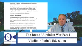 The Russo-Ukrainian War Part I: Vladimir Putin’s Early Path | Dr. John Hnatio Ed. D.