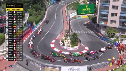 MASSIVE PILE UP IN MONACO in the fromula regional european championship by alpine