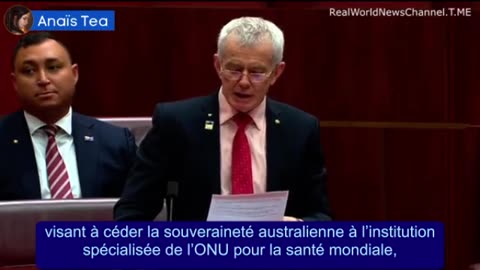 LE SÉNATEUR MALCOM ROBERTS DÉNONCE L'HORREUR À L'OMS ET LE TOUT SPONSORISÉ PAR L'EUGÉNISTE GATES !!