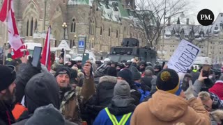 Honking rang out as police drove freedom protestors from Parliament Hill