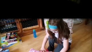 April 2017 Gabrielle unwrapping gifts at daddy's part 8