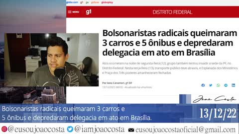 Bolsonaristas radicais queimaram 3 carros e 5 ônibus e depredaram delegacia em ato em Brasília.