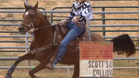 Slide show of my granddaughter barrel racing at the Youth Rodeo.