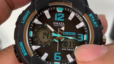 $17 38mm Dual Time Rugged Digital Sport Wrist Watch by SMAEL Review