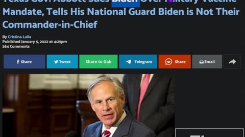 Governor Abbott Sues Biden Over Military Jab Mandates