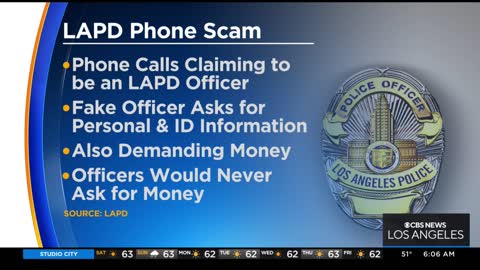 LAPD phone scammers asking for personal information and money