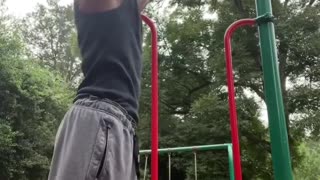 workout at park pull ups self love shorts