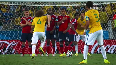David Luiz goal vs Colombia ALL THE ANGLES 2014 FIFA World Cup
